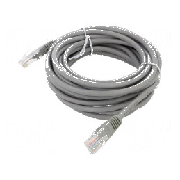 Patch cord U/UTP 5e CCA gri 5m RJ45 | Electronic-mag.ro | Componente Electronice