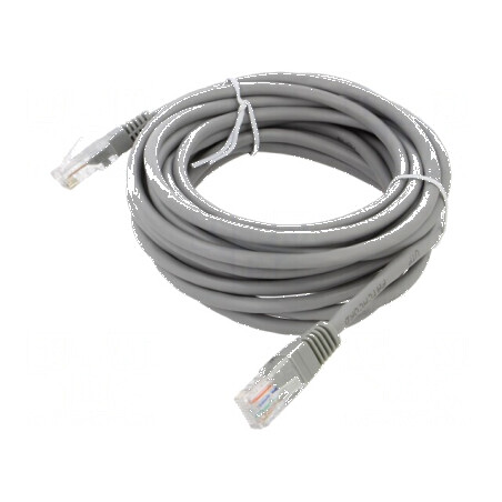 Patch cord U/UTP 5e CCA gri 5m RJ45 | Electronic-mag.ro | Componente Electronice