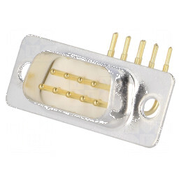 Conector D-Sub 9 pini soclu tată 90° THT pentru PCB | Electronic-mag.ro | Componente Electronice