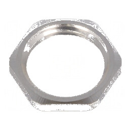 Piuliță M16 cu împământare din alamă nichelată, grosime 2,8mm, cheie 19mm | Electronic-mag.ro | Componente Electronice
