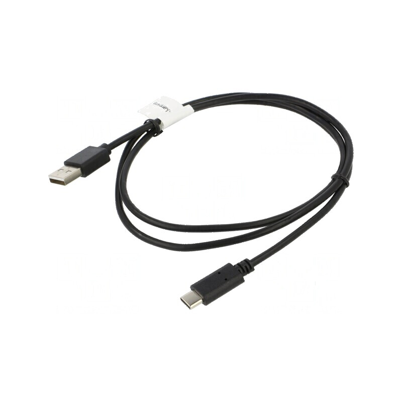 Cablu USB 2.0 A la C aurit 1m negru Fire: Cu | Electronic-mag.ro | Componente Electronice