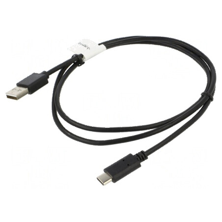 Cablu USB 2.0 A la C aurit 1m negru Fire: Cu | Electronic-mag.ro | Componente Electronice