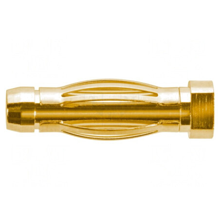 Conector banană 4mm aurit 32A 33VAC 70VDC 17,7mm | Electronic-mag.ro | Componente Electronice
