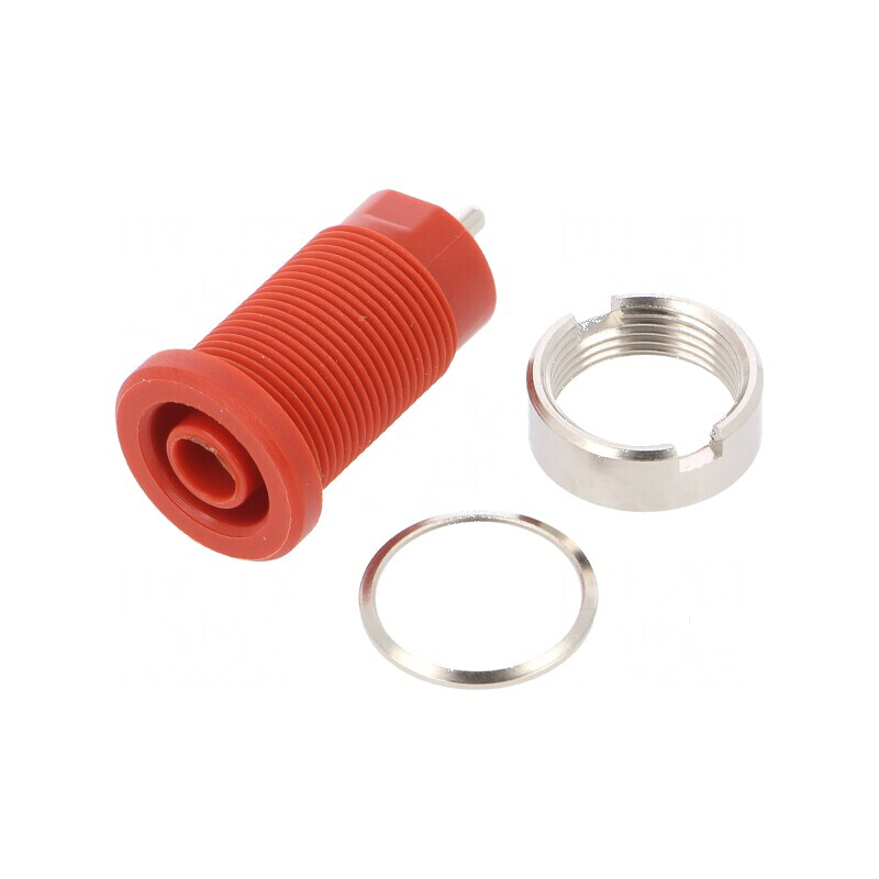 Conector banană 4mm soclu 24A roșu nichelat 34mm | Electronic-mag.ro | Componente Electronice Conector banană 4mm soclu 24A roșu nichelat 34mm | Electronic-mag.ro | Componente Electronice