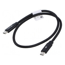 Cablu USB 2.0 USB C aurit 0,5m negru | Electronic-mag.ro | Componente Electronice