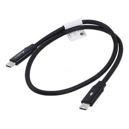 Cablu USB 2.0 USB C aurit 0,5m negru | Electronic-mag.ro | Componente Electronice