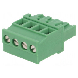 Regletă de conexiuni deconectabilă 5mm, 4 piste, unghi 90° | Electronic-mag.ro | Componente Electronice
