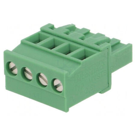 Regletă de conexiuni deconectabilă 5mm, 4 piste, unghi 90° | Electronic-mag.ro | Componente Electronice
