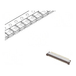 Conector FFC/FPC orizontale 40 contacte superioare ZIF | Electronic-mag.ro | Componente Electronice