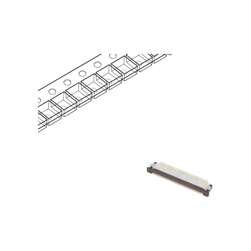 Conector FFC/FPC orizontale 40 contacte superioare ZIF | Electronic-mag.ro | Componente Electronice