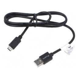 Cablu USB 2.0 A la C 1m negru | Electronic-mag.ro | Componente Electronice