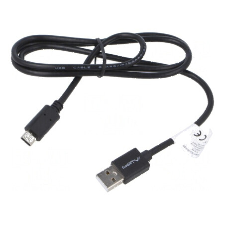 Cablu USB 2.0 A la C 1m negru | Electronic-mag.ro | Componente Electronice