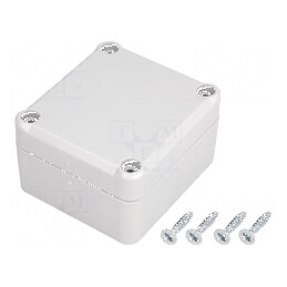 Carcasă universală polistiren gri IP65 57mm x 63mm x 37mm | Electronic-mag.ro | Componente Electronice
