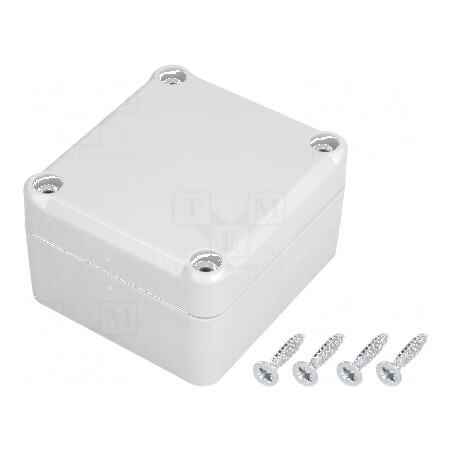 Carcasă universală polistiren gri IP65 57mm x 63mm x 37mm | Electronic-mag.ro | Componente Electronice
