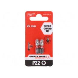 Capăt şurubelniţă Pozidriv PZ2 25mm 2 bucati | Electronic-mag.ro | Componente Electronice