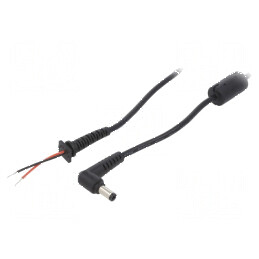 Cablu DC 5,5/2,1 mufă unghi negru 1,2m 2x0,5mm² | Electronic-mag.ro | Componente Electronice