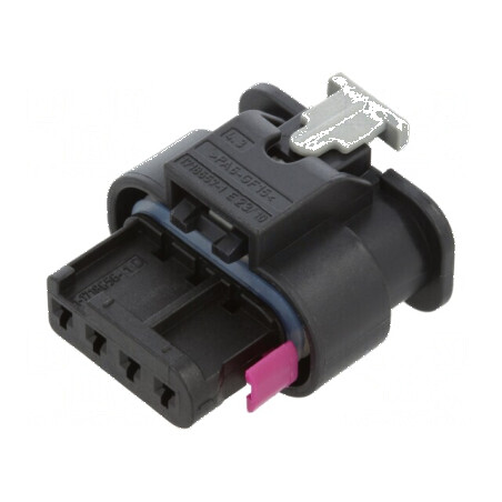 Conector automotive mufă mamă MCON 1.2 pe cablu PIN 4 neagră | Electronic-mag.ro | Componente Electronice
