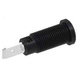 Conector banană 2mm soclu 10A 600V 29,2mm negru cu izolație | Electronic-mag.ro | Componente Electronice