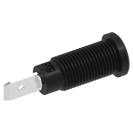 Conector banană 2mm soclu 10A 600V 29,2mm negru cu izolație | Electronic-mag.ro | Componente Electronice