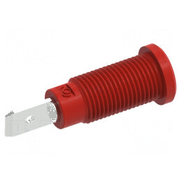 Conector banană 2mm soclu 10A 600V roșu cu izolație 29,2mm | Electronic-mag.ro | Componente Electronice