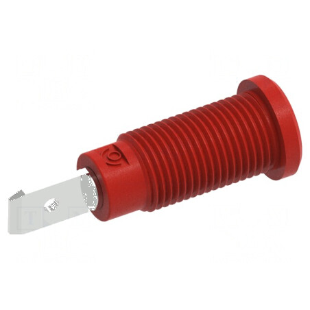 Conector banană 2mm soclu 10A 600V roșu cu izolație 29,2mm | Electronic-mag.ro | Componente Electronice