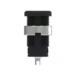 Conector banană 4mm soclu 25A 1kV negru nichelat | Electronic-mag.ro | Componente Electronice