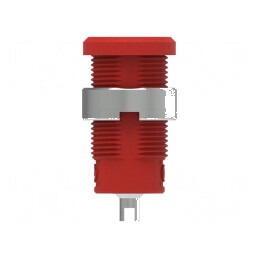 Conector banană 4mm soclu 25A 1kV roşu nichelat cu izolaţie | Electronic-mag.ro | Componente Electronice