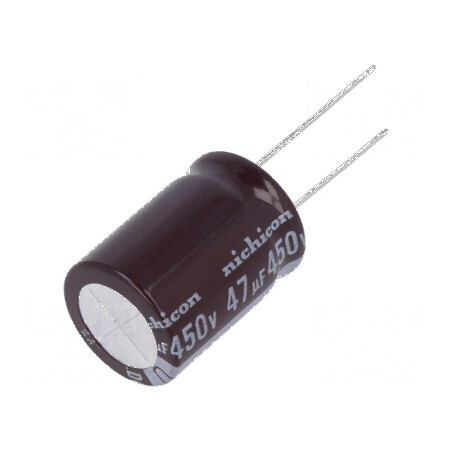 Condensator electrolitic THT 47uF 450V 18x25mm ±20% | Electronic-mag.ro | Componente Electronice
