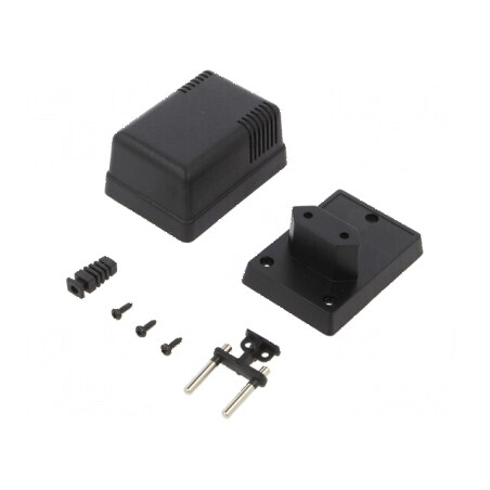 Carcasă alimentator ABS neagră 52mm x 70mm x 47mm | Electronic-mag.ro | Componente Electronice
