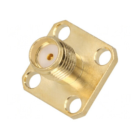 Conector SMA soclu mamă drept pentru lipire pe panou | Electronic-mag.ro | Componente Electronice
