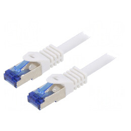 Cablaj patch S/FTP 6a LSZH alb 0,5m 26AWG | Electronic-mag.ro | Componente Electronice