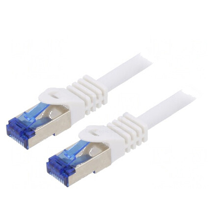 Cablaj patch S/FTP 6a LSZH alb 0,5m 26AWG | Electronic-mag.ro | Componente Electronice