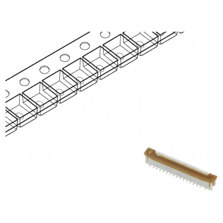 Conector FFC/FPC vertical ZIF SMT Slider 50V 500mA aurit | Electronic-mag.ro | Componente Electronice