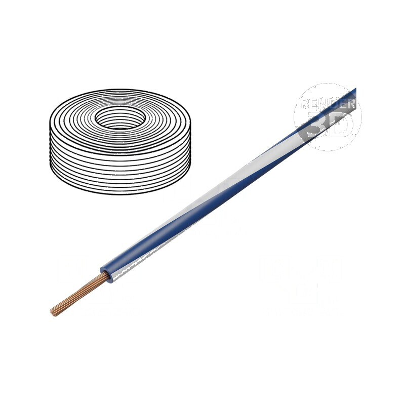 Cablu H07Z-K Cu 4mm2 LSZH Albastru Închis-Alb 100m | Electronic-mag.ro | Componente Electronice