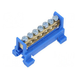 Conector regletă de conexiuni 16mm2 7 borne albastră | Electronic-mag.ro | Componente Electronice