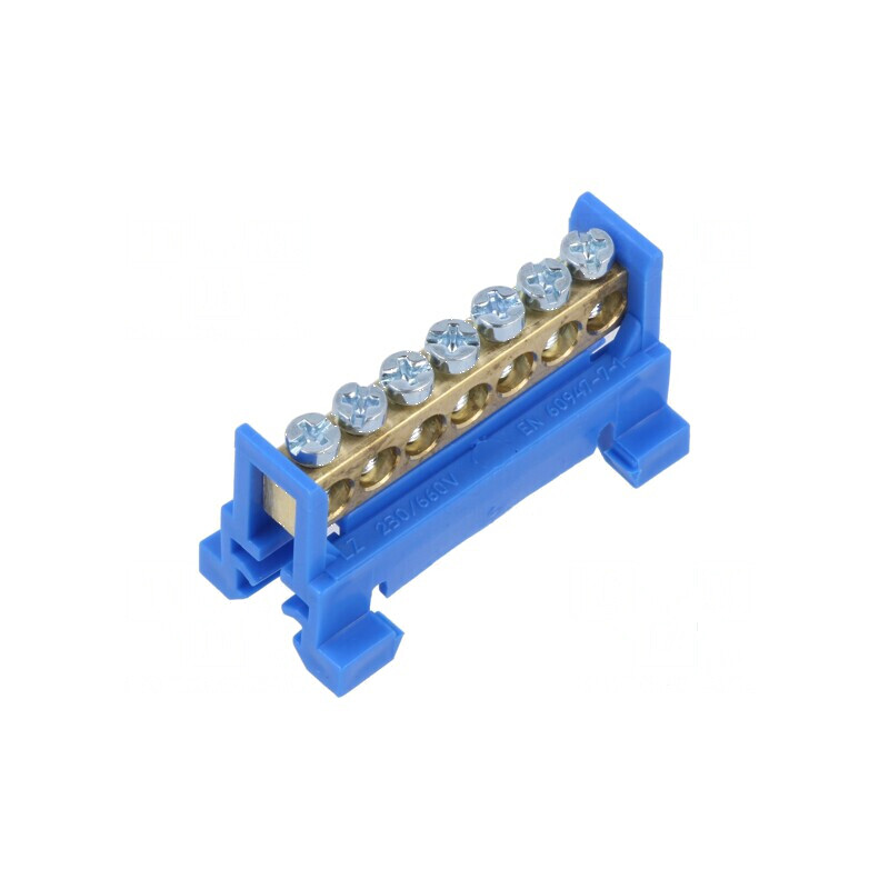 Conector regletă de conexiuni 16mm2 7 borne albastră | Electronic-mag.ro | Componente Electronice