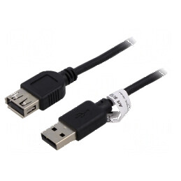 Cablu USB 2.0 A-A 3m negru cu PVC | Electronic-mag.ro | Componente Electronice