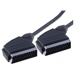 Cablu SCART 1,5m negru ecranat, mufă la ambele capete | Electronic-mag.ro | Componente Electronice