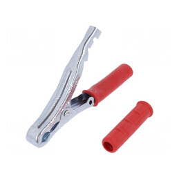 Bornă crocodil 90A roșie - Capacitate prindere max. 25mm | Electronic-mag.ro | Componente Electronice