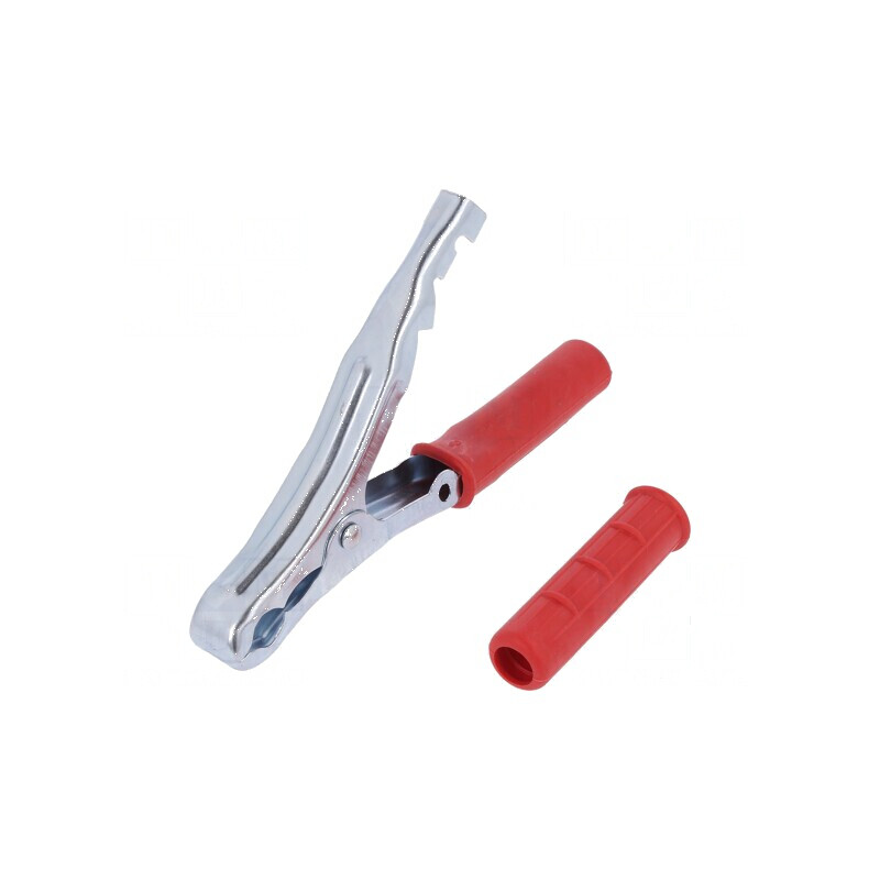 Bornă crocodil 90A roșie - Capacitate prindere max. 25mm | Electronic-mag.ro | Componente Electronice