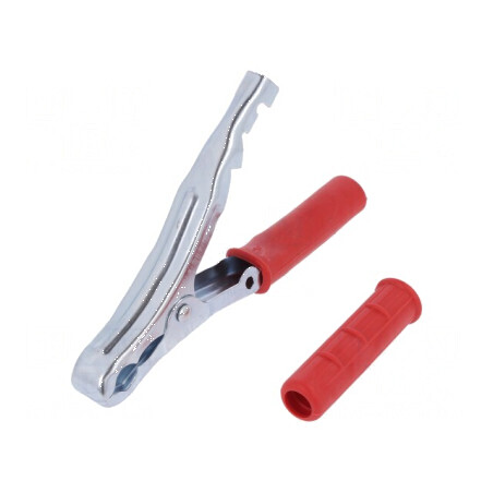 Bornă crocodil 90A roșie - Capacitate prindere max. 25mm | Electronic-mag.ro | Componente Electronice