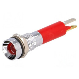 Lampă LED concav roşie 24VDC Ø8mm IP67 ØLED 5mm | Electronic-mag.ro | Componente Electronice