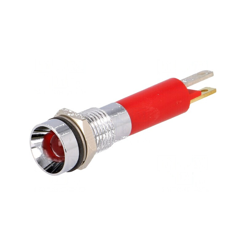 Lampă LED concav roşie 24VDC Ø8mm IP67 ØLED 5mm | Electronic-mag.ro | Componente Electronice