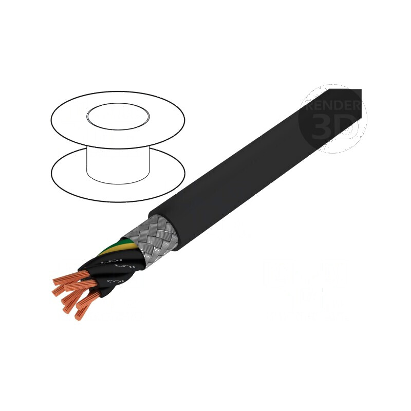 Cablu ecranat JZ-600-Y-CY 3G0,75mm2 cu tressă de cupru cositorit | Electronic-mag.ro | Componente Electronice