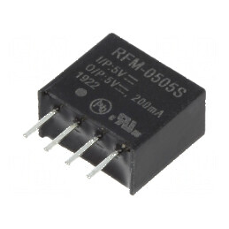 Convertor DC/DC 1W 4,5-5,5V la 5VDC 200mA SIP4 | Electronic-mag.ro | Componente Electronice