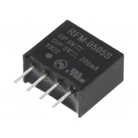 Convertor DC/DC 1W 4,5-5,5V la 5VDC 200mA SIP4 | Electronic-mag.ro | Componente Electronice