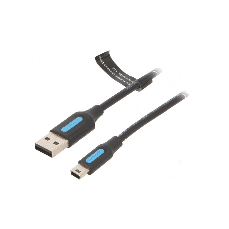 Cablu USB 2.0 A la B mini, 1,5m, negru | Electronic-mag.ro | Componente Electronice Cablu USB 2.0 A la B mini, 1,5m, negru | Electronic-mag.ro | Componente Electronice