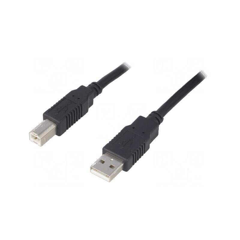Cablu USB 2.0 A-B 3m negru Fire CCA | Electronic-mag.ro | Componente Electronice