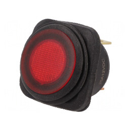 Rocker Switch SPST 2 ON-OFF 10A/250VAC Roșu IP65 cu LED 12VDC | Electronic-mag.ro | Componente Electronice