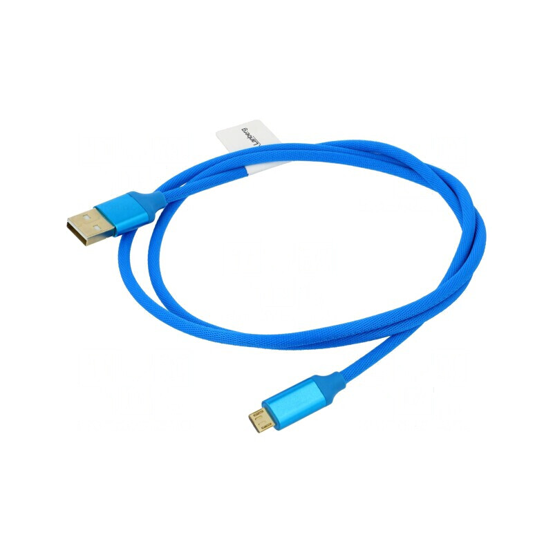 Cablu USB 2.0 A la micro B aurit 1m albastru | Electronic-mag.ro | Componente Electronice